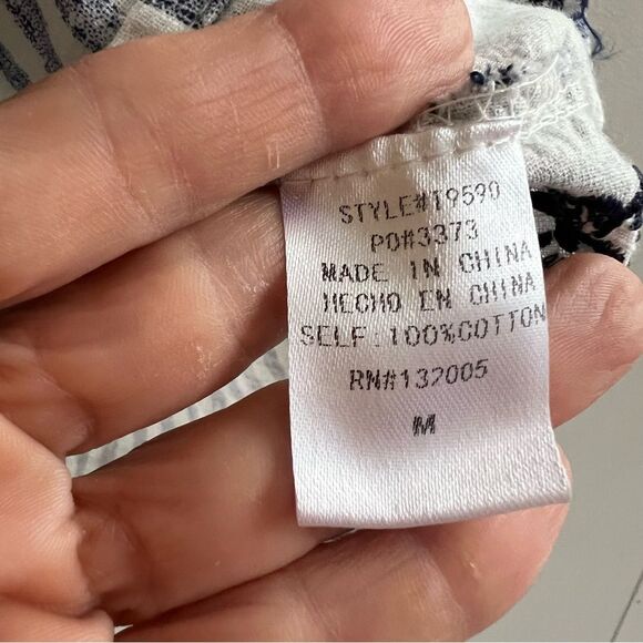 Entro Embroidered Bohemian Striped Floral Top - Picture 4 of 8